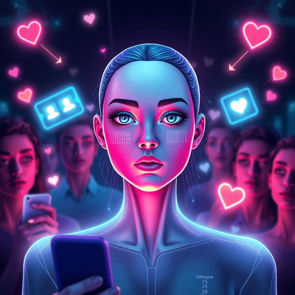 Influencer sintético creado por IA en redes sociales